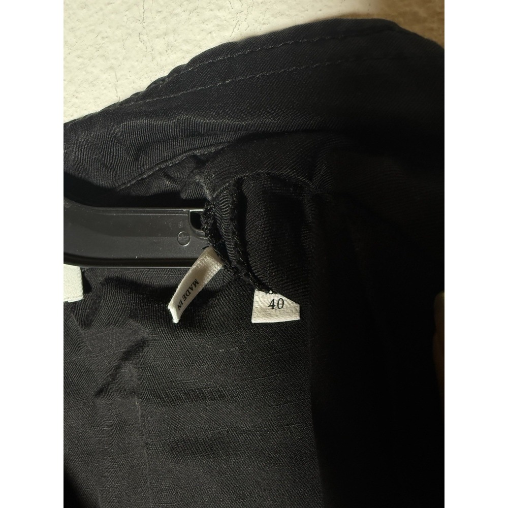 Sandro Paris Kunga Women's‎ Black Snap Front Viscose Linen Dress Size 40/LG - Picture 5 of 13